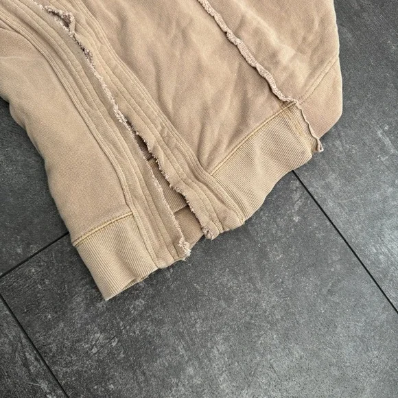 Free People Long Hooded Duster Coat in Khaki - Picture 4 of 8